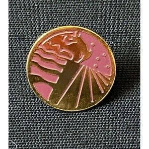 Turtle Snake Or Dragon Head With Stars, Water and Rays Pin VINTAGE